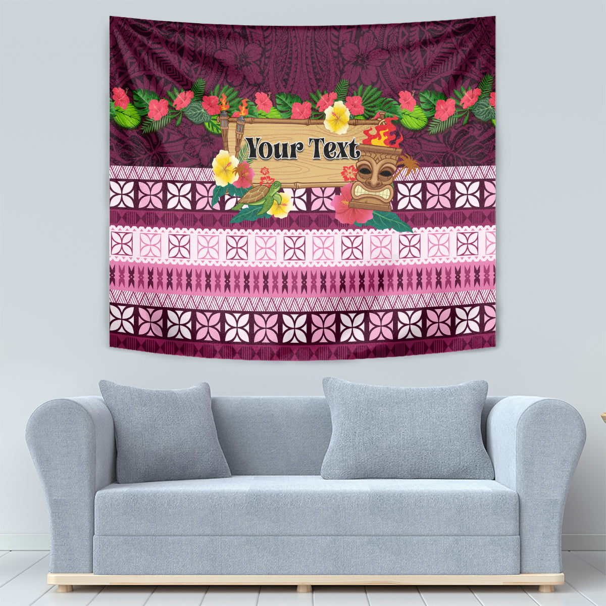 Pasifika Festival Auckland Tapestry Polynesian Tribal with Pacific Pattern Pink Color LT03 - Polynesian Pride
