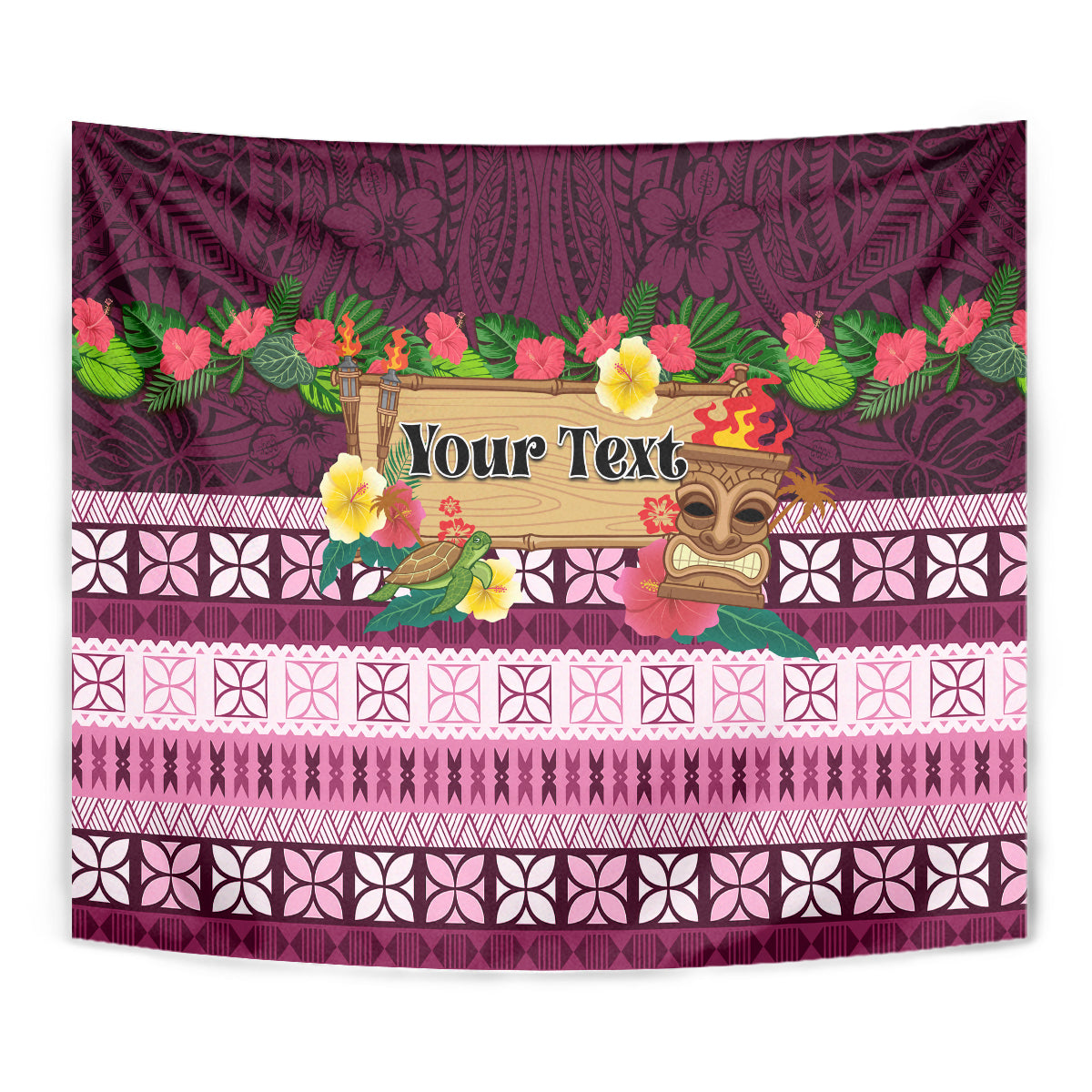 Pasifika Festival Auckland Tapestry Polynesian Tribal with Pacific Pattern Pink Color LT03 - Polynesian Pride