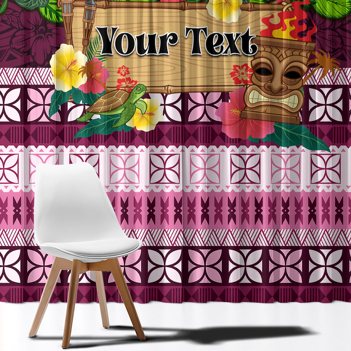 Pasifika Festival Auckland Window Curtain Polynesian Tribal with Pacific Pattern Pink Color LT03 - Polynesian Pride