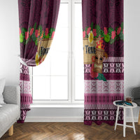 Pasifika Festival Auckland Window Curtain Polynesian Tribal with Pacific Pattern Pink Color LT03 - Polynesian Pride