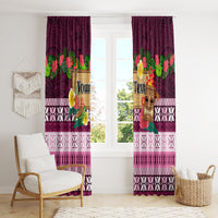 Pasifika Festival Auckland Window Curtain Polynesian Tribal with Pacific Pattern Pink Color LT03 - Polynesian Pride