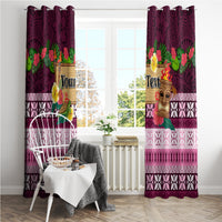 Pasifika Festival Auckland Window Curtain Polynesian Tribal with Pacific Pattern Pink Color LT03 - Polynesian Pride