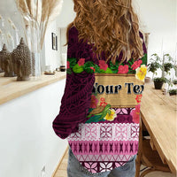 Pasifika Festival Auckland Women Casual Shirt Polynesian Tribal with Pacific Pattern Pink Color LT03 - Polynesian Pride