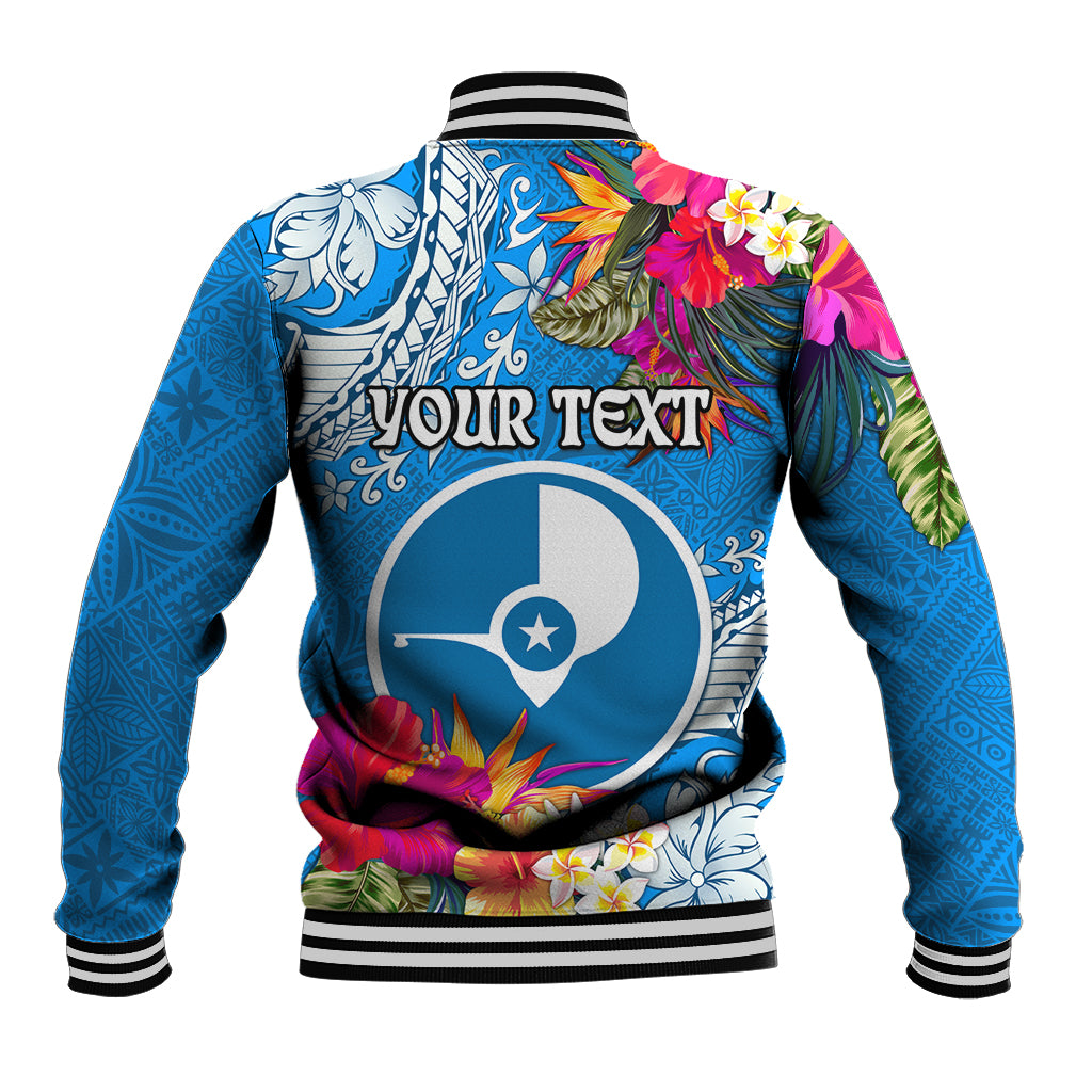 Yap Day Baseball Jacket Tapa Pattern with Hisbiscus LT03 - Polynesian Pride