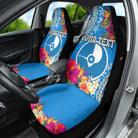 Yap Day Car Seat Cover Tapa Pattern with Hisbiscus