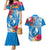 Yap Day Couples Matching Mermaid Dress and Hawaiian Shirt Tapa Pattern with Hisbiscus LT03 Blue - Polynesian Pride