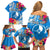 Yap Day Family Matching Off Shoulder Short Dress and Hawaiian Shirt Tapa Pattern with Hisbiscus LT03 - Polynesian Pride