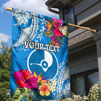 Yap Day Garden Flag Tapa Pattern with Hisbiscus