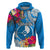 Yap Day Hoodie Tapa Pattern with Hisbiscus LT03 Pullover Hoodie Blue - Polynesian Pride