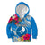 Yap Day Kid Hoodie Tapa Pattern with Hisbiscus LT03 Zip Hoodie Blue - Polynesian Pride