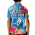 Yap Day Kid Polo Shirt Tapa Pattern with Hisbiscus LT03 - Polynesian Pride