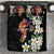 Hawaiian Lei Day Bedding Set Plumeria and Turtle with Polynesian Tribal Pattern