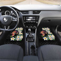Hawaiian Lei Day Car Mats Plumeria and Turtle with Polynesian Tribal Pattern