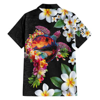 Hawaiian Lei Day Family Matching Off The Shoulder Long Sleeve Dress and Hawaiian Shirt Plumeria and Turtle with Polynesian Tribal Pattern