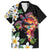 Hawaiian Lei Day Family Matching Off Shoulder Short Dress and Hawaiian Shirt Plumeria and Turtle with Polynesian Tribal Pattern