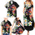 Hawaiian Lei Day Family Matching Summer Maxi Dress and Hawaiian Shirt Plumeria and Turtle with Polynesian Tribal Pattern