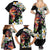 Hawaiian Lei Day Family Matching Summer Maxi Dress and Hawaiian Shirt Plumeria and Turtle with Polynesian Tribal Pattern