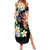 Hawaiian Lei Day Family Matching Summer Maxi Dress and Hawaiian Shirt Plumeria and Turtle with Polynesian Tribal Pattern