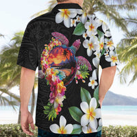 Hawaiian Lei Day Hawaiian Shirt Plumeria and Turtle with Polynesian Tribal Pattern LT03 - Polynesian Pride