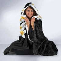 Hawaiian Lei Day Hooded Blanket Plumeria and Turtle with Polynesian Tribal Pattern LT03 - Polynesian Pride