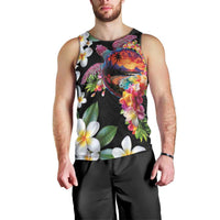Hawaiian Lei Day Men Tank Top Plumeria and Turtle with Polynesian Tribal Pattern LT03 - Polynesian Pride
