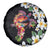 Hawaiian Lei Day Spare Tire Cover Plumeria and Turtle with Polynesian Tribal Pattern