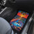 Hawaiian Lei Day Car Mats Dolphins with Colorful Corals and Romantic Sunset