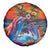 Hawaiian Lei Day Spare Tire Cover Dolphins with Colorful Corals and Romantic Sunset