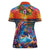 Hawaiian Lei Day Women Polo Shirt Dolphins with Colorful Corals and Romantic Sunset