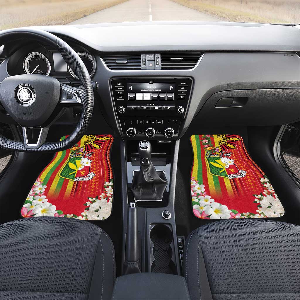 Personalised Hawaii and Philippines Together Car Mats The Emblems with Cultural Symbols Green-Yellow-Red Tricolor