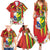 Personalised Hawaii and Philippines Together Family Matching Summer Maxi Dress and Hawaiian Shirt The Emblems with Cultural Symbols Green-Yellow-Red Tricolor