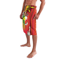 Personalised Hawaii and Philippines Together Lavalava The Emblems with Cultural Symbols Green-Yellow-Red Tricolor