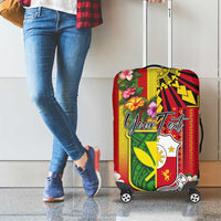 Personalised Hawaii and Philippines Together Luggage Cover The Emblems with Cultural Symbols Green-Yellow-Red Tricolor