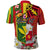 Personalised Hawaii and Philippines Together Polo Shirt The Emblems with Cultural Symbols Green-Yellow-Red Tricolor