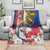 Personalised Hawaii and Philippines Together Blanket The Emblems with Cultural Symbols Blue-White-Red Tricolor