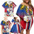 Personalised Hawaii and Philippines Together Family Matching Off Shoulder Short Dress and Hawaiian Shirt The Emblems with Cultural Symbols Blue-White-Red Tricolor