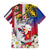 Personalised Hawaii and Philippines Together Family Matching Short Sleeve Bodycon Dress and Hawaiian Shirt The Emblems with Cultural Symbols Blue-White-Red Tricolor