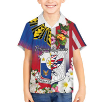 Personalised Hawaii and Philippines Together Hawaiian Shirt The Emblems with Cultural Symbols Blue-White-Red Tricolor