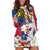 Personalised Hawaii and Philippines Together Hoodie Dress The Emblems with Cultural Symbols Blue-White-Red Tricolor