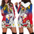 Personalised Hawaii and Philippines Together Hoodie Dress The Emblems with Cultural Symbols Blue-White-Red Tricolor