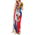 Personalised Hawaii and Philippines Together Tank Maxi Dress The Emblems with Cultural Symbols Blue-White-Red Tricolor