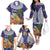 Bula Fiji Crested Iguana Family Matching Off Shoulder Long Sleeve Dress and Hawaiian Shirt Tagimaucia Tapa Tribal Blue Color LT03 - Polynesian Pride