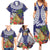 Bula Fiji Crested Iguana Family Matching Summer Maxi Dress and Hawaiian Shirt Tagimaucia Tapa Tribal Blue Color LT03 - Polynesian Pride