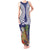 Bula Fiji Crested Iguana Tank Maxi Dress Tagimaucia Tapa Tribal Blue Color LT03 Women Blue - Polynesian Pride