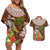 Bula Fiji Crested Iguana Couples Matching Off Shoulder Short Dress and Hawaiian Shirt Tagimaucia Tapa Tribal Brown Color LT03 Brown - Polynesian Pride