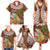 Bula Fiji Crested Iguana Family Matching Summer Maxi Dress and Hawaiian Shirt Tagimaucia Tapa Tribal Brown Color LT03 - Polynesian Pride