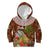 Bula Fiji Crested Iguana Kid Hoodie Tagimaucia Tapa Tribal Brown Color LT03 Hoodie Brown - Polynesian Pride