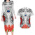 Samoa Siapo Ula Fala Couples Matching Long Sleeve Bodycon Dress and Hawaiian Shirt With Ginger Plant White Color LT03 White - Polynesian Pride