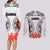 Samoa Siapo Ula Fala Couples Matching Long Sleeve Bodycon Dress and Long Sleeve Button Shirt With Ginger Plant White Color LT03 - Polynesian Pride