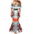 Samoa Siapo Ula Fala Mermaid Dress With Ginger Plant White Color LT03 - Polynesian Pride